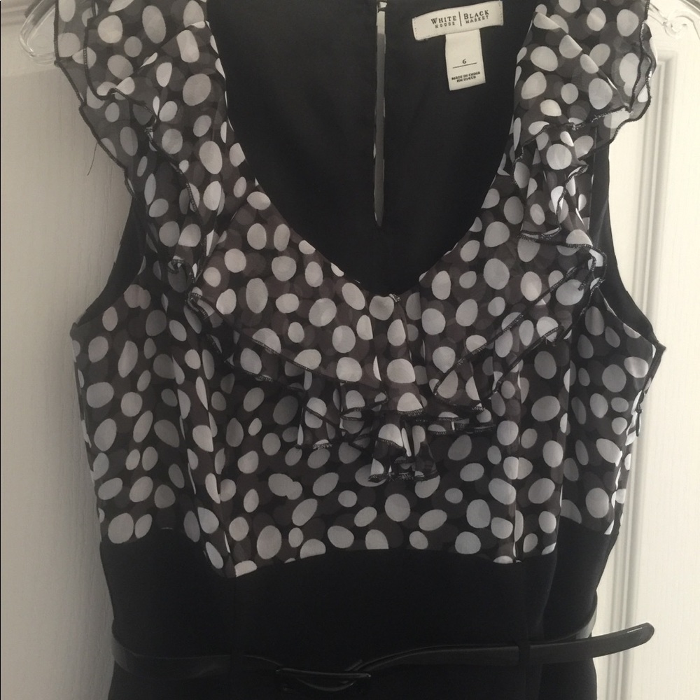 WHBM Polka dot stretch pencil dress